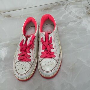 Chanel sneakers white leather and hot pink size 37